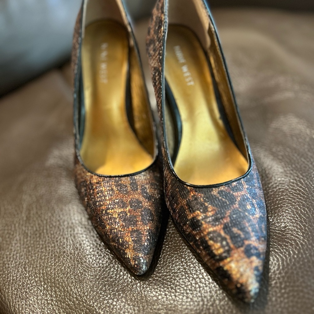 Nine West Brown Leopard Print Women's Shoes